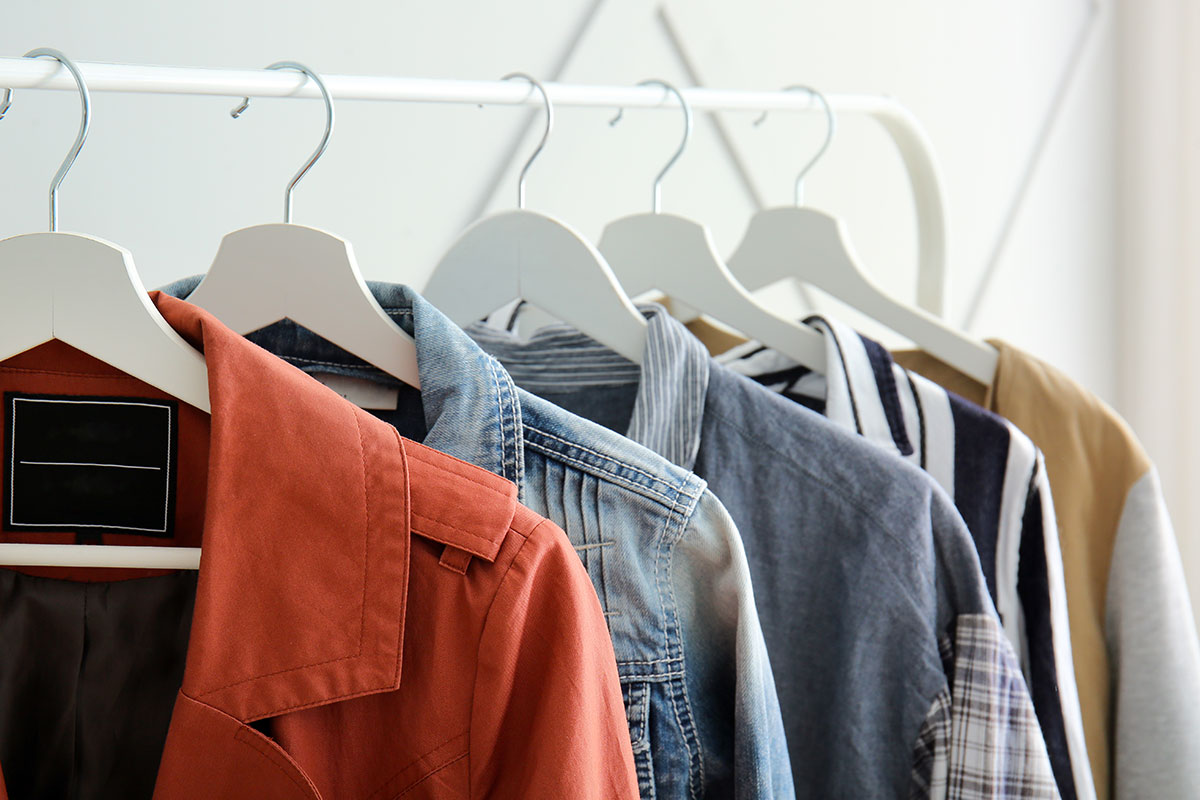 apparel clothing on rack